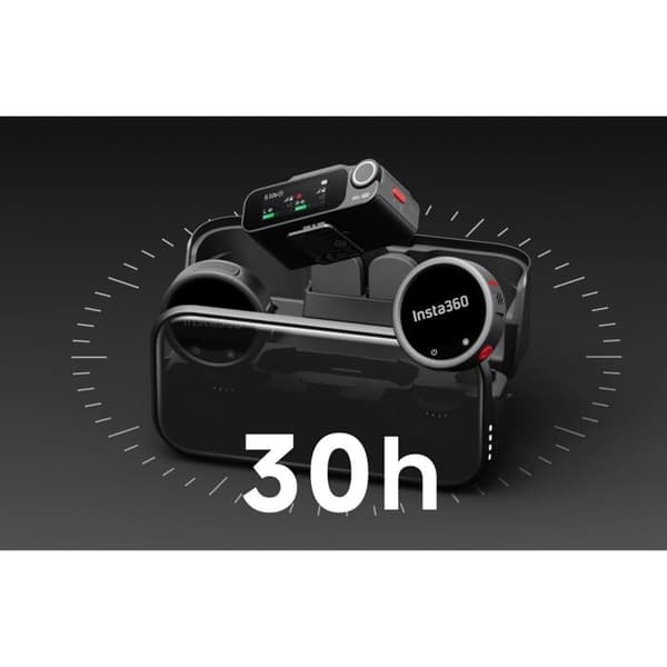 Trådlös mikrofon - INSTA360 - Mic Pro 2 (TX + 1 RX) - Anpassningsbar E-Ink-skärm - NPU brusreducering - Räckvidd 400 m