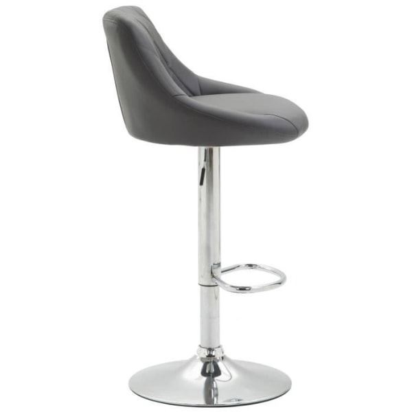 Set med 2 Lazio barstolar i konstläder - Grå - CLP - Modern - Design - Justerbar i höjdled Grå