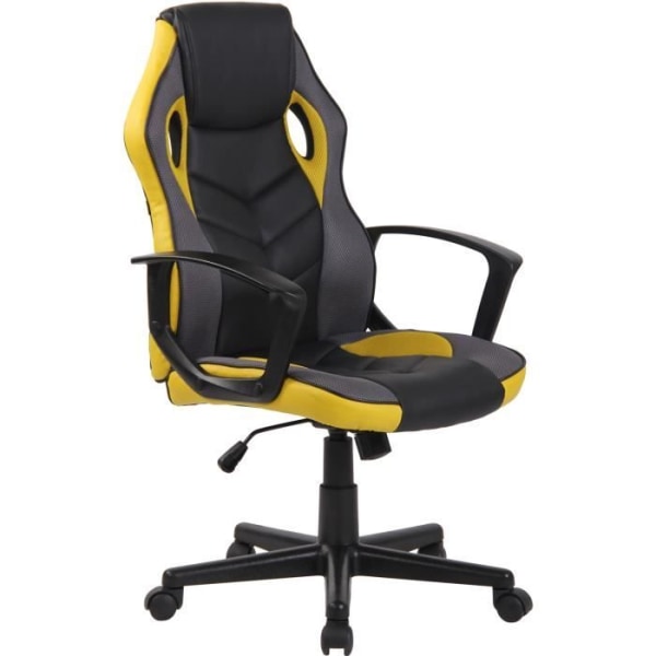 Glendale Gaming kontorsstol konstläder och mesh Justerbar vridbar bekväm. [Svart gul] Svart gul