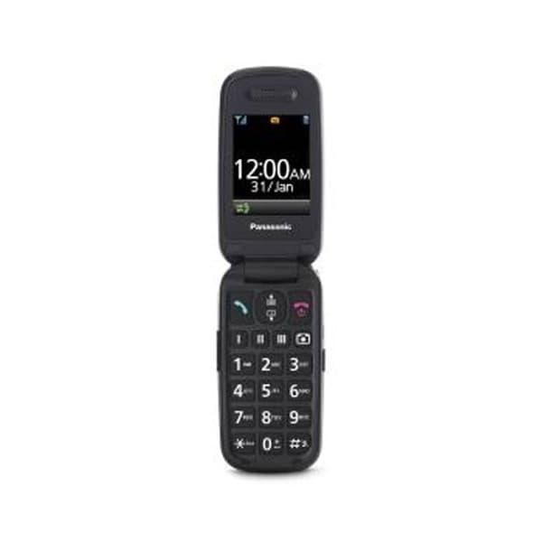 Panasonic KX-TU446 Flip mobiltelefon för seniorer stötsäker grå