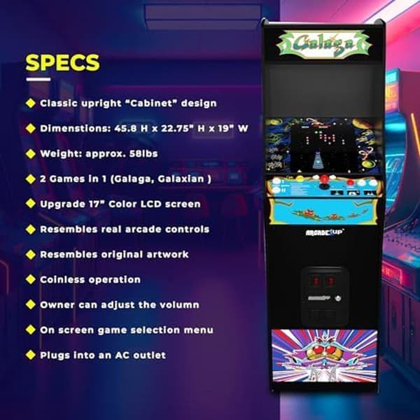 Spelautomat - Arcade1Up - Galaga Deluxe Svart
