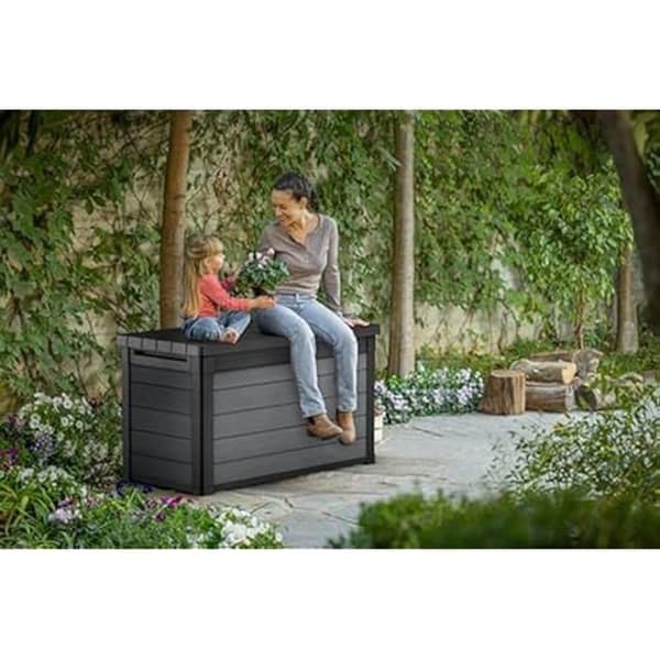 Keter Trädgårdskista 100G - Träeffekt - Grå - 380L - 122,9 x 62,1 x 70,6 cm Grå