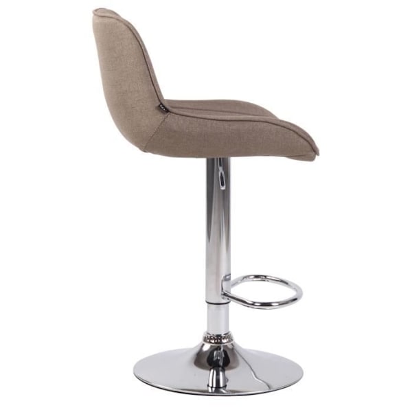 Lentini Barstolar i tyg - CLP - Set med 2 - Justerbar höjd - Vridbar - Taupe-Chrome Mol