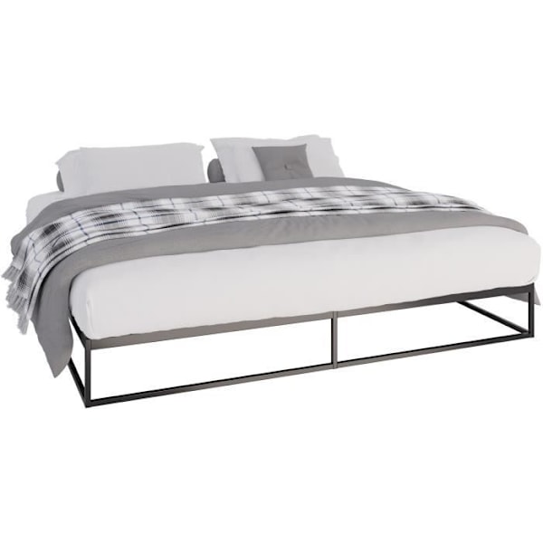 Sängram - CLP - Scala - Svart Metall - 200x200 cm - Kapacitet 320 Kg - Modern Design Svart