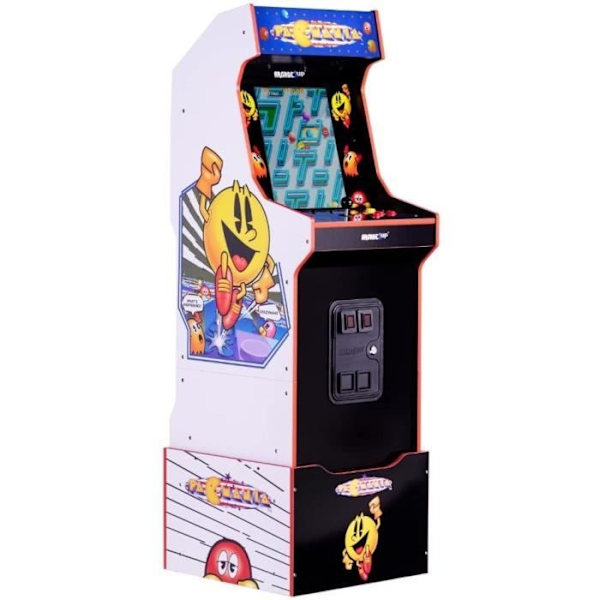Legacy Pac-Man arkadterminal - ARCADE1UP - 14 spel - 50 x 154 x 52 cm - Upplyst tält ingår Flerfärgad