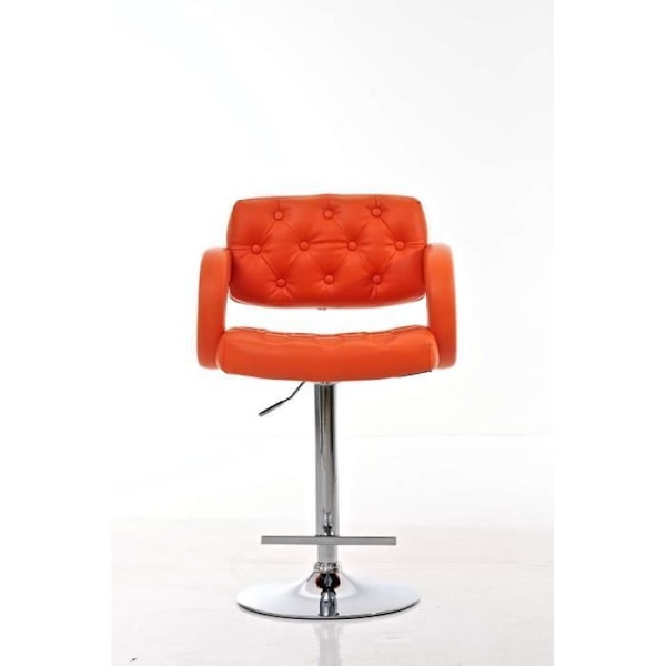 Barstol - CLP - DUBLIN - Justerbar i höjdled - Svängbar - Syntetläder orange
