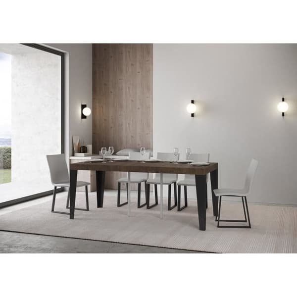 Väggkonsol Utsträckbar 90x40/196 cm Flame Small Premium Valnöt ram Antracit brun