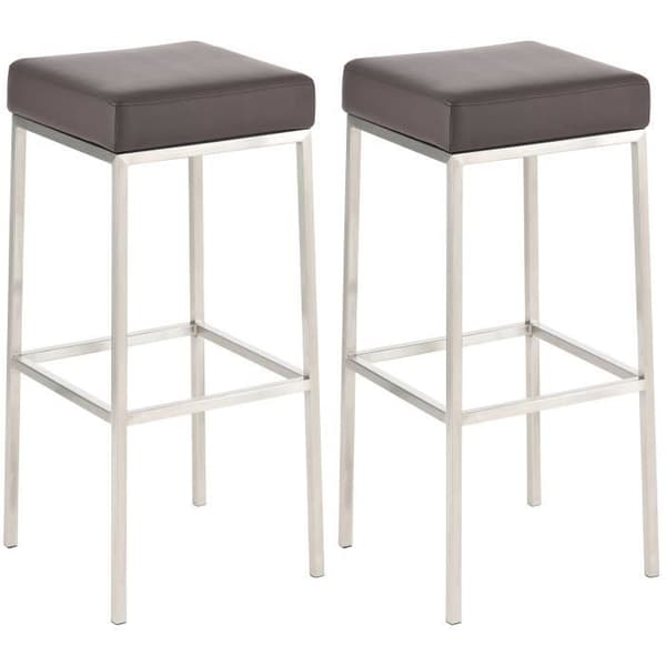 -CLP-Lot de 2 barstolar Montréal 85 Syntetläder-Array kastanj
