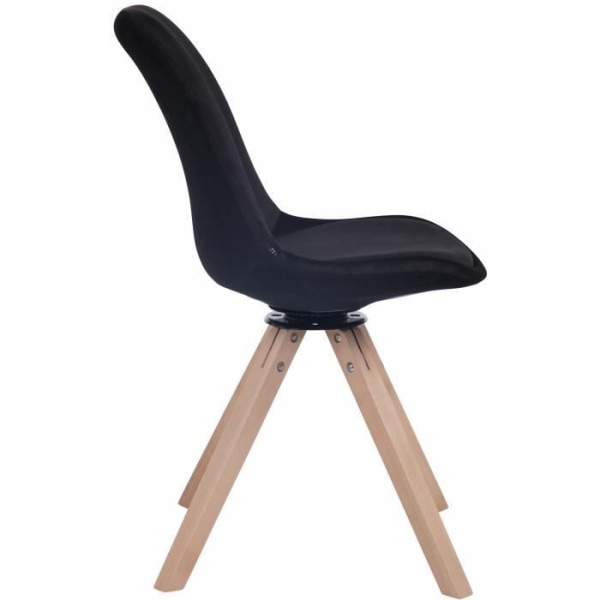 Troyes retro design matsalsstol i svart sammet - CLP - Vridbar sits Svart