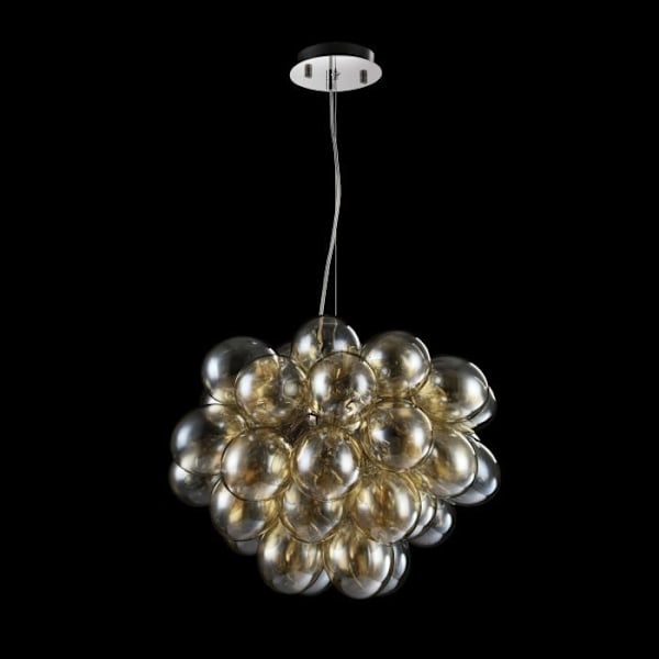 Modern taklampa - Maytoni - Krommetall - Bärnstensfärgad glas - 8 G9 28W LED-lampor