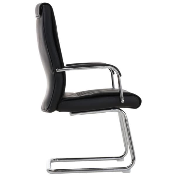 -CLP-Set av 2 Cantilever Stolar Caro i Syntetiskt Läder med Armstöd-Array svart