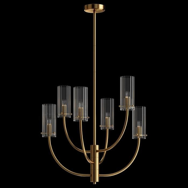 Plafonnier - Maytoni - Arco - Neoklassisk - Mässing - Glaskupa - 6 G9-lampor