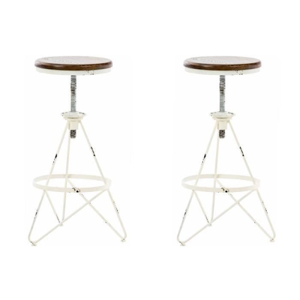 Lot med 2 barstolar - CLP - Karla - Industriell design - Antik vit antikvit