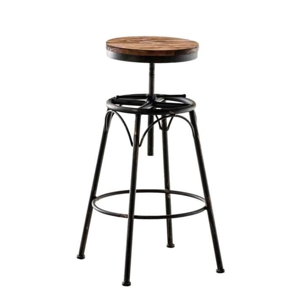 -CLP-Set med 2 barstolar Beam med sits i trä i industriell stil-Array brons
