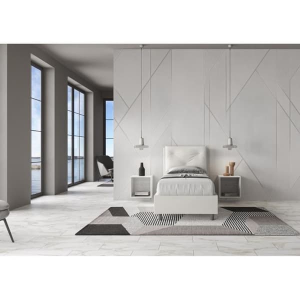 Säng 1 plats stoppad Appia - vit - Säng - 80x190 cm - Elegans - Chic Vit