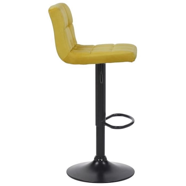 Set med 2 barstolar - CLP - Feni i sammet - Justerbar i höjdled - Gul - Modern design Gul