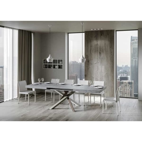 Utdragbart bord - Volantis - 90x140/244 cm - Cement - ram 4/C Cement
