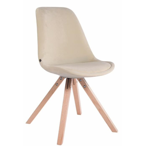 Retro TOULOUSE stol klädd i sammet - skandinavisk stil - beige Beige