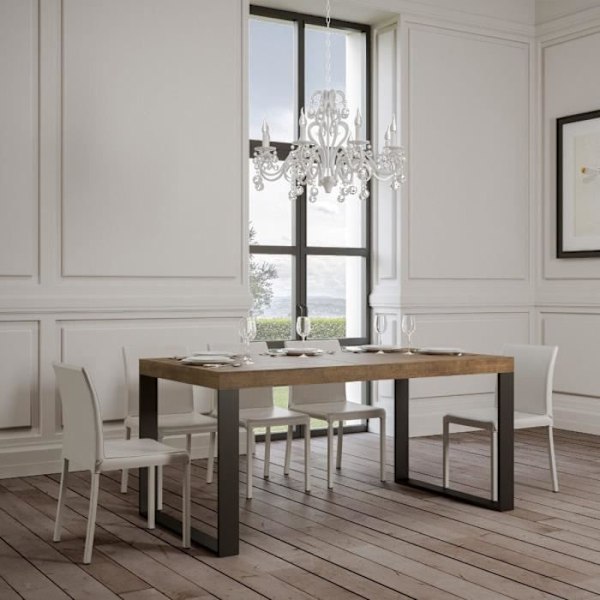 Utdragbar bord - TECNO - Premium - 90x160/420 cm - Valnöt - Antracit Valnöt