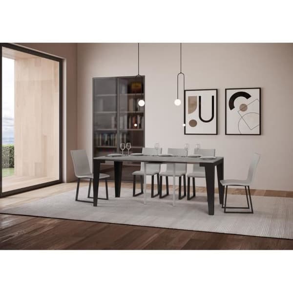 Väggkonsol Utsträckbar 90x40/196 cm Flame Small Evolution Grå Betong ram Antracit Grå