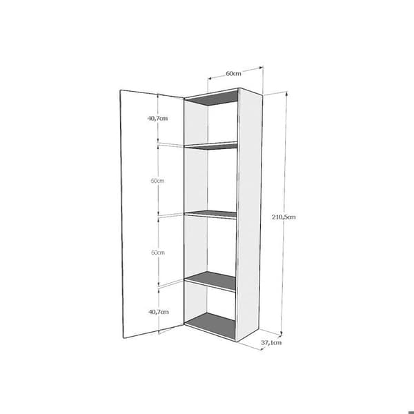 Infällbart sängskåp - Itamoby - KENTARO - 160 cm - Förvaringspelare - White Ash Vit Ask