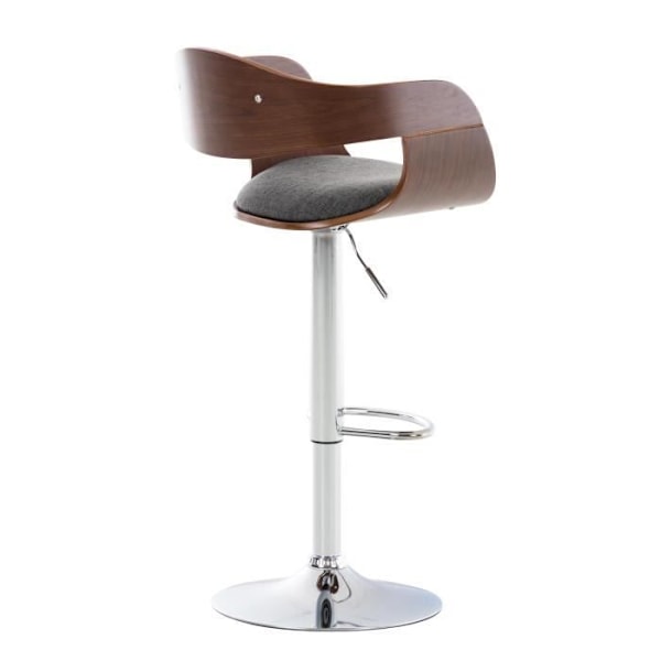 Set med 2 Kingston barstolar i tyg - CLP - Valnöt/Grå - Modern design - Justerbar i höjdled Valnöt - Ljusgrå