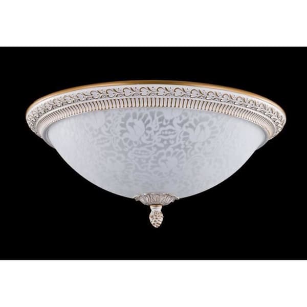 Taklampa - Pascal - Vit med Guld - 3 Ljuskällor - E27 - 40W