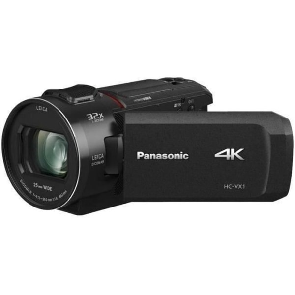 Panasonic HC-VX1 4K videokamera - 30 fps 8,57 MP 24x optisk zoom Leica - Wi-Fi Flash Card Svart