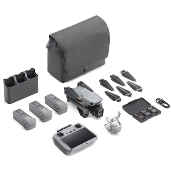 Drönare - DJI - Air 3S Fly More Combo (- DJI - RC 2) - Dubbel 1" CMOS-kamera och 70 mm telekamera - 14 stopp för dynamiskt omfång - RTH Int