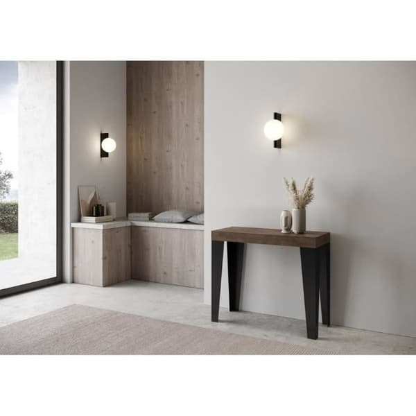 Väggkonsol Utsträckbar 90x40/196 cm Flame Small Premium Valnöt ram Antracit brun