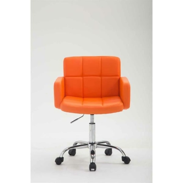 Ergonomisk arbetspall LOS ANGELES - CLP - Höjdjusterbar klädd i konstläder - Orange Orange