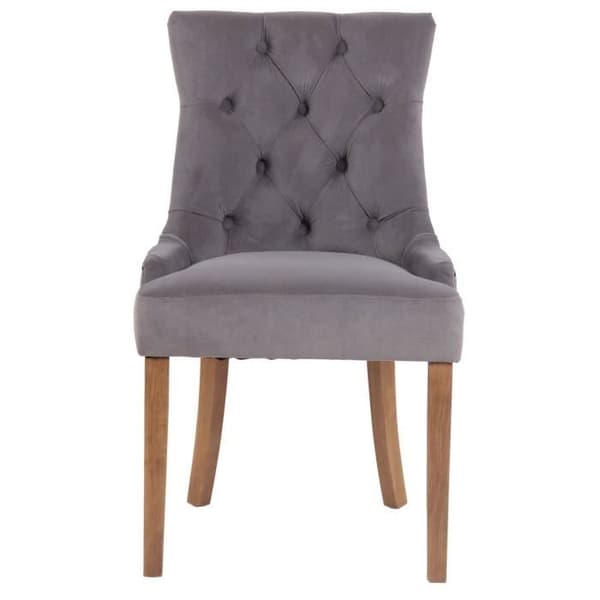 Aberdeen Velvet Dining Chair - CLP - Grå - Med armstöd - Modern design grå