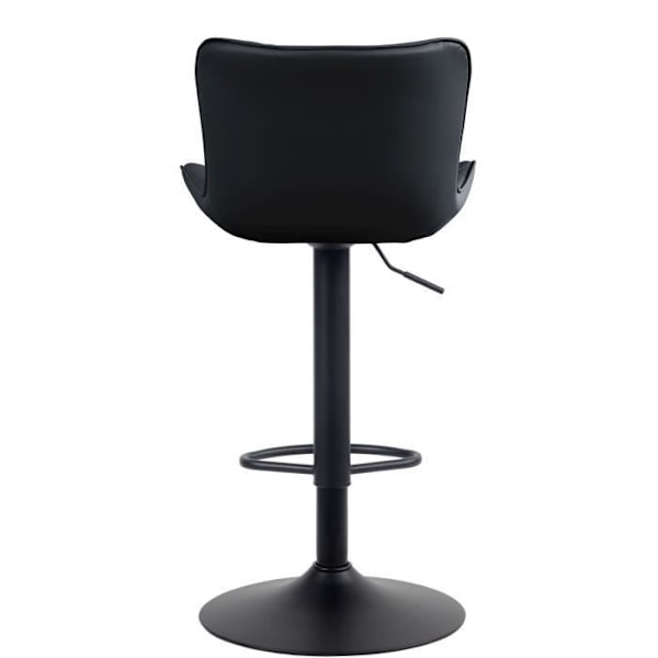 Set med 2 st Emma barstolar med metallbas Höjdjusterbar svängbar, svart - konstläder Svart