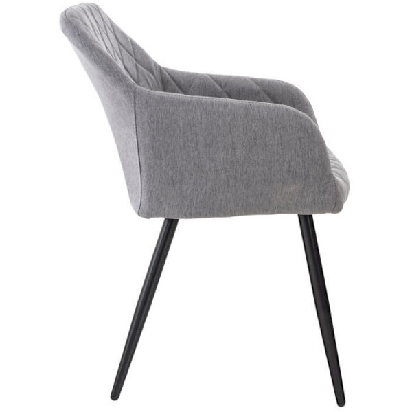 Matsalsstol - CLP - Shila - Retrodesign - Armstöd - Tyg - Metall Svart grå