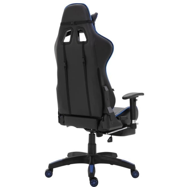 Turbo XL kontorsstol i konstläder, svart - Blå-Imiterad läder (metallic) Svart blå