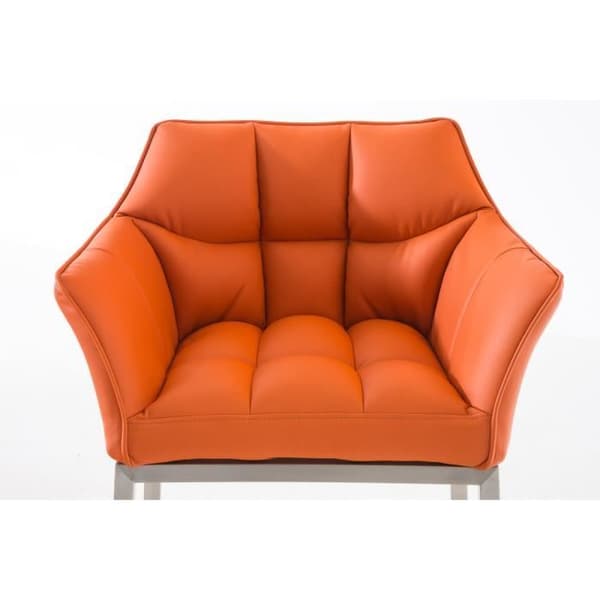 DAMASO E barpall - CLP - 4 stålben - Kvalitets PU-överdrag orange