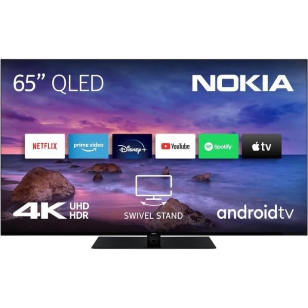 NOKIA 65" (164 cm) QLED 4K UHD Smart TV - Android TV (DVB-C/S2/T2, Netflix, Prime Video, Disney+) - QN65GV315ISW