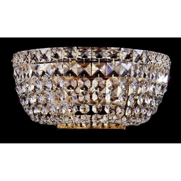 Basfor Flush Wall Light Antik Guld & Kristall, 2 lampor, E14