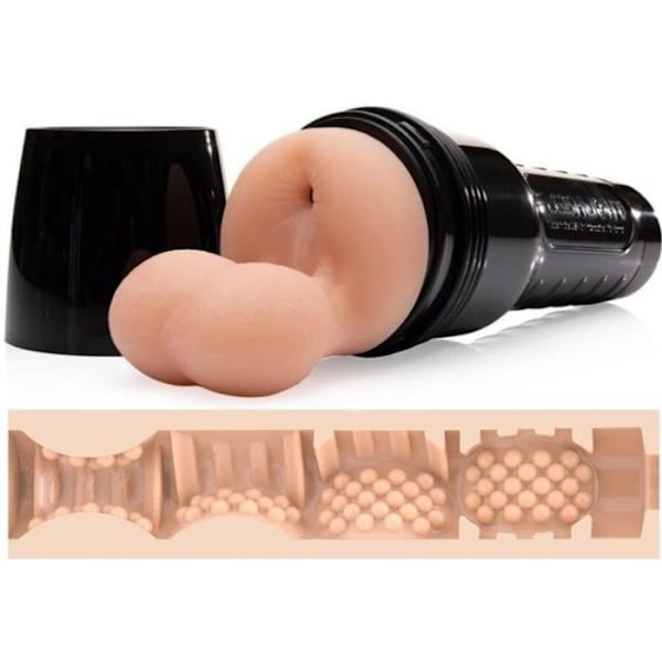 Anal Masturbator - Fleshlight - Anus med testiklar - Svart - Visuell stimulering - Realistisk upplevelse