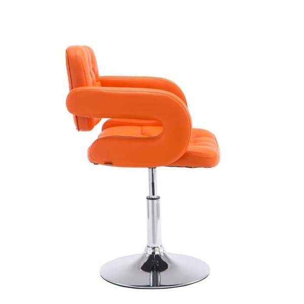 -CLP-Chaise Lounge Dublin Similicuir - Ställning med centralkolonn i kromat metall-Array orange
