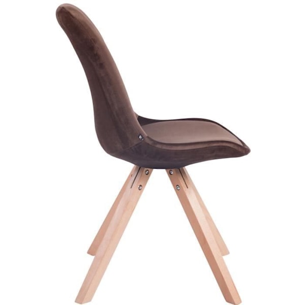 Set med 4 Matstolar - CLP - Toulouse i Sammet - Massivt Trä - Skandinavisk Design kastanj