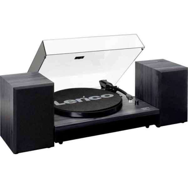 LENCO LS-300BK vinyl skivspelare - Bluetooth - 2 hastighetsinställningar - MMC - 2x10W - 2 högtalare - Svart