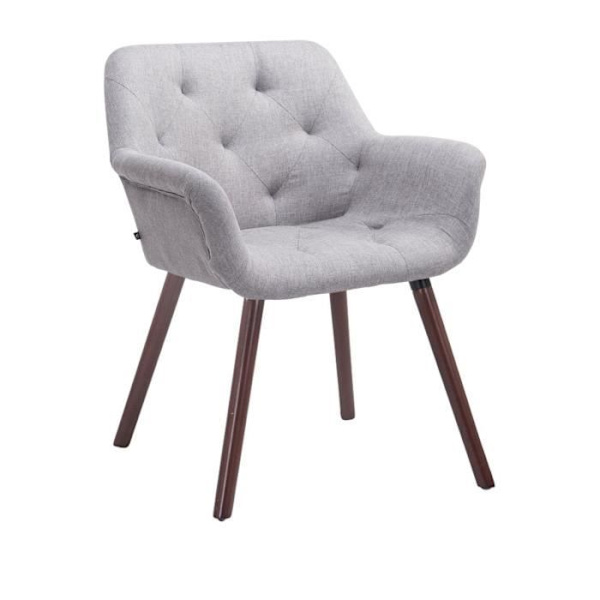 Cassidy tyg matsalsstol - Grå-Valnöt - Modern - Design - Med armstöd Grå-valnöt