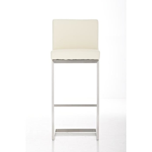 Set med 2 barstolar - CLP - Paros - Imiterat läder - Modern design - Beige Grädde