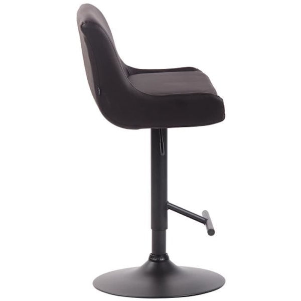 Barstol Club i konstläder - Brun-Svart - Höjdjusterbar - Komfortabel och elegant Brun svart