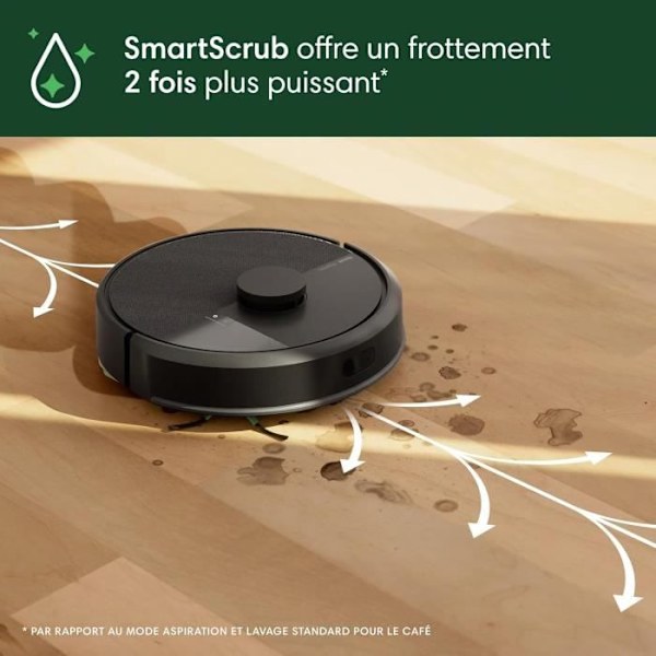 iRobot Roomba 105 Combo+AutoEmpty Dock - 2-i-1 Robotdammsugare och Golvmopp - Sugkraft på 7KPa - LiDAR-navigering Svart