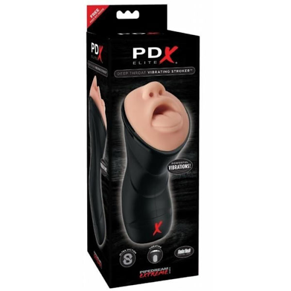Masturbator - Pipedream - PDX Elite - Vibrerande - Svart - Deep throat effekt