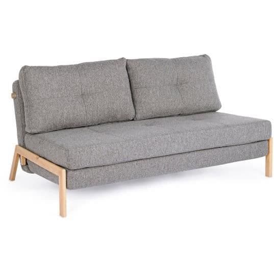 Soffa-bed - BIZZOTTO - Hayden - 2 platser - 100% polyester - Grå Grå