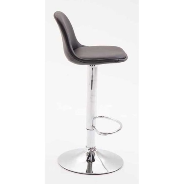 Set med 2 Kiel barstolar i svart konstläder - Krom - Justerbar i höjdled - Modern design - CLP Svart