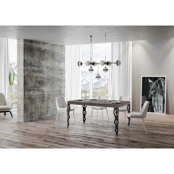 Utdragbart bord - Karamay - Valnöt - 90x140/244 cm - Antracitram Valnöt